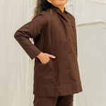 Clyde Jacket in Organic Cotton Canvas Umber#color_umber