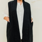 Clyde Vest in Organic Cotton Canvas Black#color_black